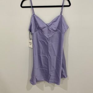 Aritzia Sunday Best Rae purple satin mini dress